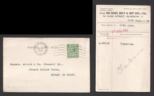 1934 KGV Rivet Bolt Nut Coy Ltd Glasgow Machine Cancel Postcard