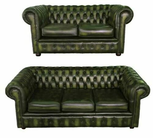 Genuine leather antique - antique, green
