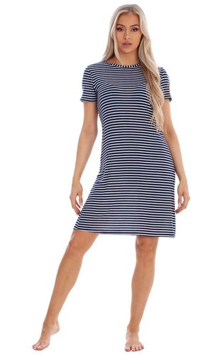 Ladies short navy striped - short,