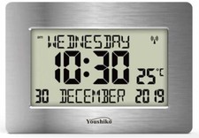 Radio Controlled Wall Clock Large LCD for DEMENTIA & ALZHEIMER SUFFERERS