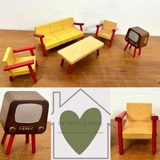 Vintage TOFA Dollhouse living room furniture 1 / 16 scale MCM design 