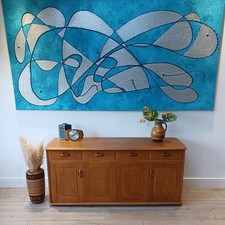 Vintage Mid Century Ercol Style Light Oak Sideboard by 'Priory of Manchester'