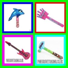 10 MIXED INFLATABLE TOYS GUITAR DOLPHIN HAMMER SWORDS