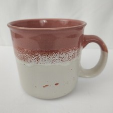 Aphorism Coffee Mug Pink Glaze Beige Speckle Teacup Ironstone 4 in. Tall
