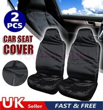 2X Universal Black Heavy Duty Car Van Front Waterproof Seat Covers Protectors
