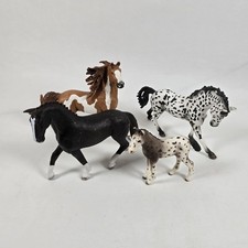 Knabstrupper & Foal Hanoverian Pinto Horse Schleich Animal Bundle Lot