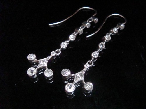 Edwardian platinum old cut - edwardian,