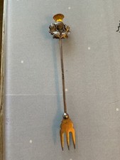 1907 Sterling Hallmarked Silver Scottish Thistle Pickle Fork by Adie & Lovekin