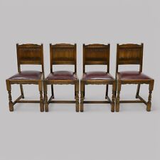 4 Old Charm Dining Chairs Drop On Wine Colour Leather Seats FREE UK Delivery