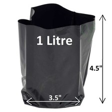 1 Litre Poly Plant Pots Grow Bag Containers Polythene Reusable Pot Qty = 10