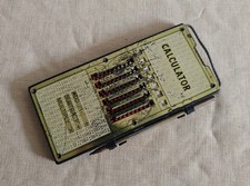 Vintage Mechanical Calculator Manual Add, Subtract, Multiply with Metal Stylus