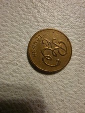 Vintage London Transport Fare Token – “LONDON 1” Brass Bus / Underground Token