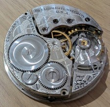Elgin Grade 313 Model 7 16-Size 15-Jewel Antique Pocket Watch Movement. Runs.
