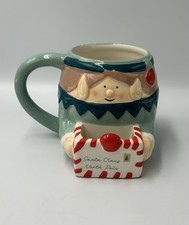 Elf Novelty Christmas Mug with Cookie Holder Colourful Ceramic Mug - ELF