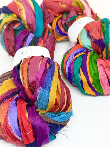 Sari silk ribbon - ribbon,, 100g