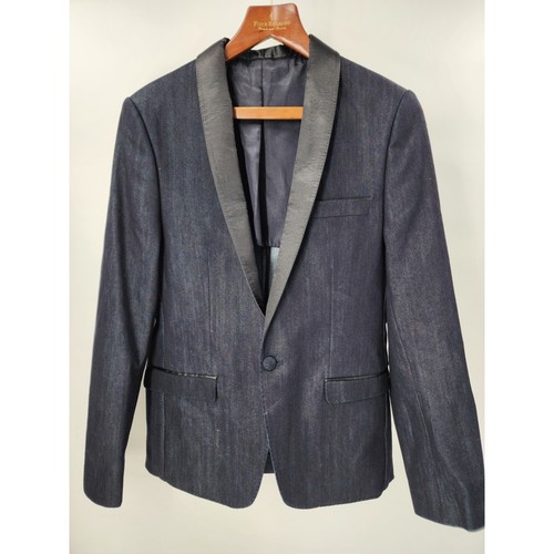 Zara man denim tuxedo blazer - denim,