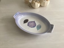 Portmeirion DUSK Oval Handled Vegetable Bowl Gratin Oven Dish Purple Leaf