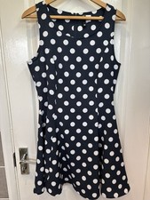 Divided Blue And White Polka