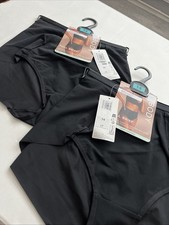 Marks and Spencer 2 Pack Ladies Body Shaping Full Briefs Colour Black  Size 14