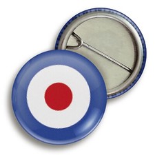 MOD Badge  - 25mm - 1-Inch - D Pin Button Open Back Red White Blue Target Rocker