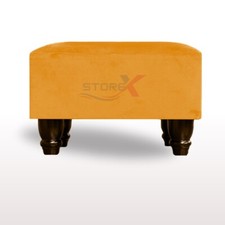 Modern Ottoman Linen Pouffe