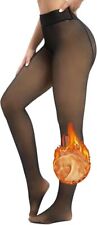 Fleece Lined Tights Fake Translucent Thermal Pantyhose For Women Ladies Warm UK