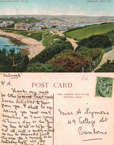 Vintage postcard falmouth - vintage,