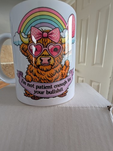 Highland cow mug with swear - with,