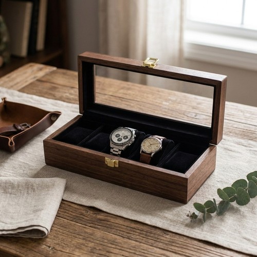 Wooden watch display box - display,