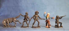Atlantic 1:32 (60mm) Cowboys plus 1 x horse -  Far West Story + Marx Cowboy.