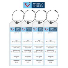 Marella (TUI) Luggage Tag Holders for Cruises - Set of 4, Fits All Marella Ships