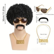Black Curly Afro Wig 70s Disco