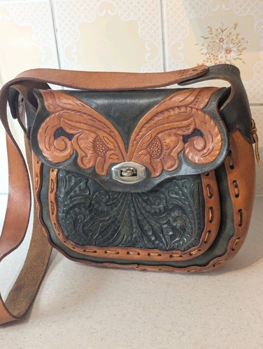 Hand carved tooled leather - carved,