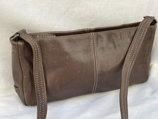 Ditto Vintage 90's Y2K Leather Shoulder Bag Brown Handbag Baguette Minimalist
