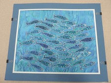 Stunning Heidi Crocker Hand Painted Silk Painting - Fish - Thames Hospice