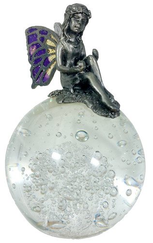 Vintage pewter fairy atop - pewter, a