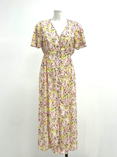 Ladies v neck floral - v-neck,