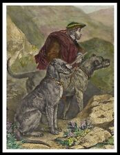 DEERHOUND SCOTSMAN AND DOGS