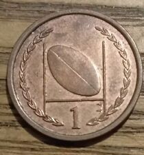 Rare 1p Coin Rugby circulated