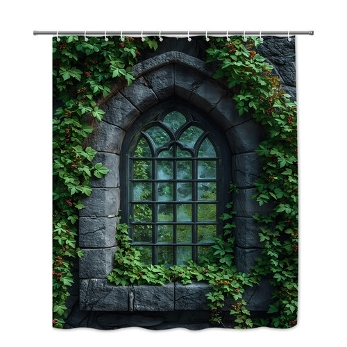 Gothic stone window - , shower