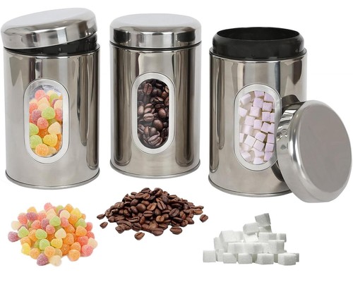 Kitchen storage canisters - 3x,