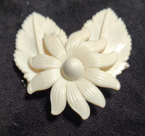 White plastic flower - plastic,
