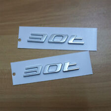 2x Silver Chrome 30t Plastic Badge Emblem Decal Sticker Racing Turbo Pace Engine