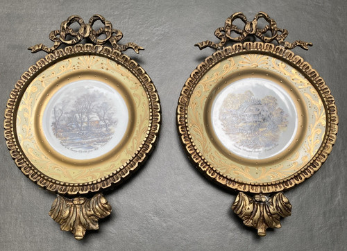 Antique wall plates brass - antique,
