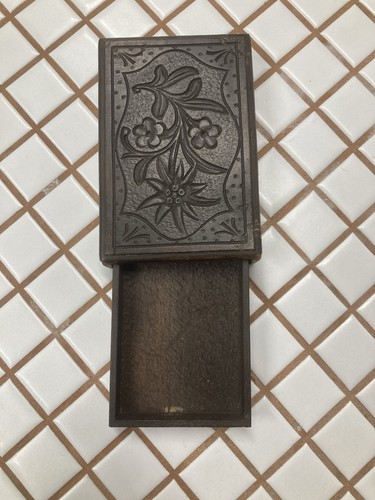 Antique swiss carved vesta - carved,