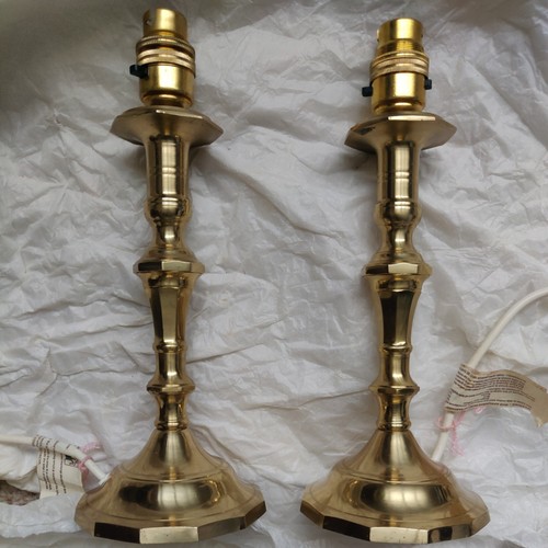 Pair brass table lamp - brass, vintage