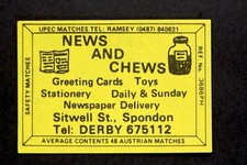 Matchbox label Upec News &