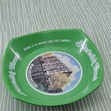 Vintage Retro Norwich King Street Beers Collectible Melamine Ashtray Green