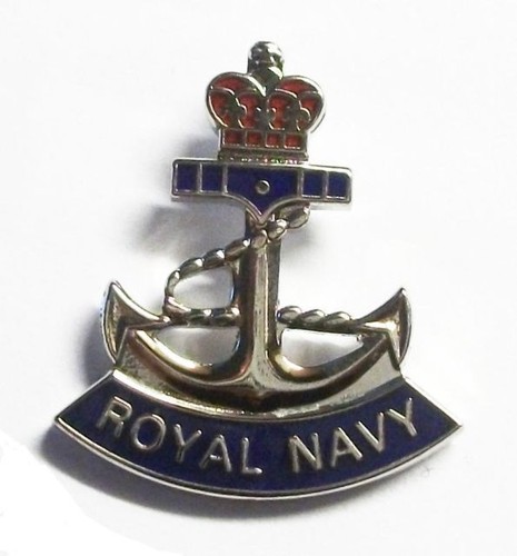 Royal navy anchor lapel pin - navy,