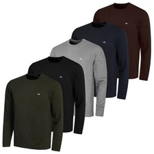 J.Lindeberg Mens 2025 M Crew Neck Long Sleeve Cotton Golf Sweater 42% OFF RRP